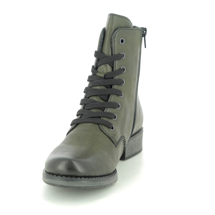 Rieker Y9718-52 Green Womens Lace Up Boots