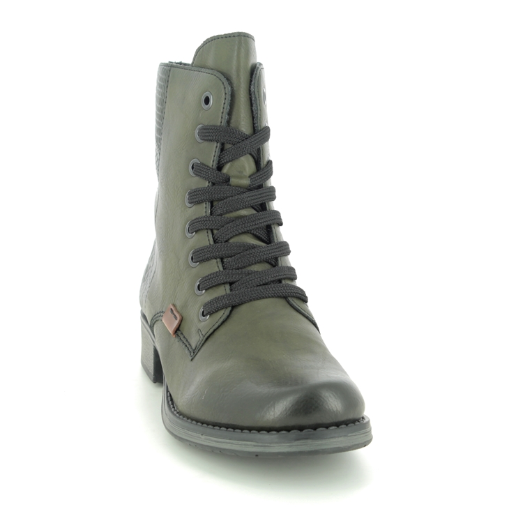 Rieker Y9718-52 Green Womens Lace Up Boots