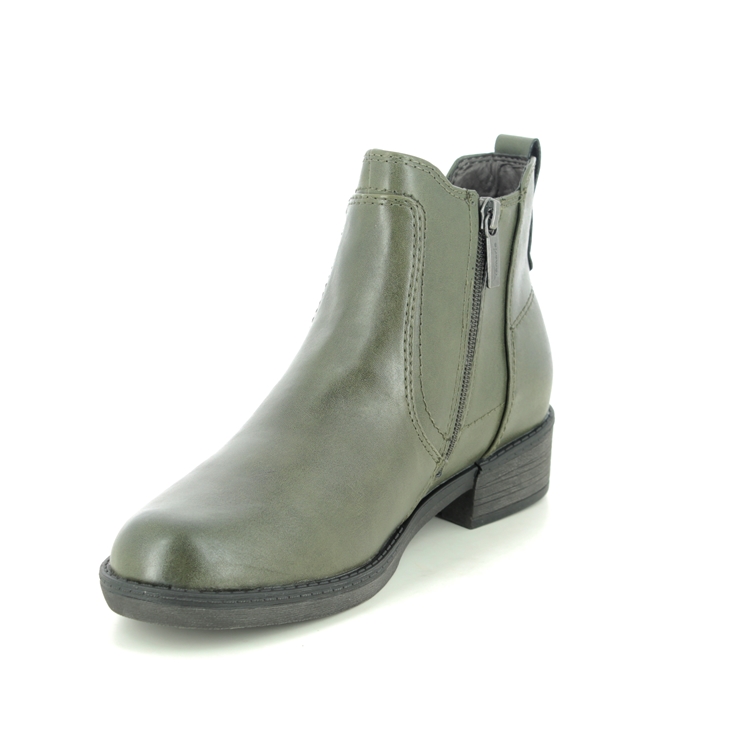 Tamaris Hayden 05 25012-25-725 Olive Green Chelsea Boots