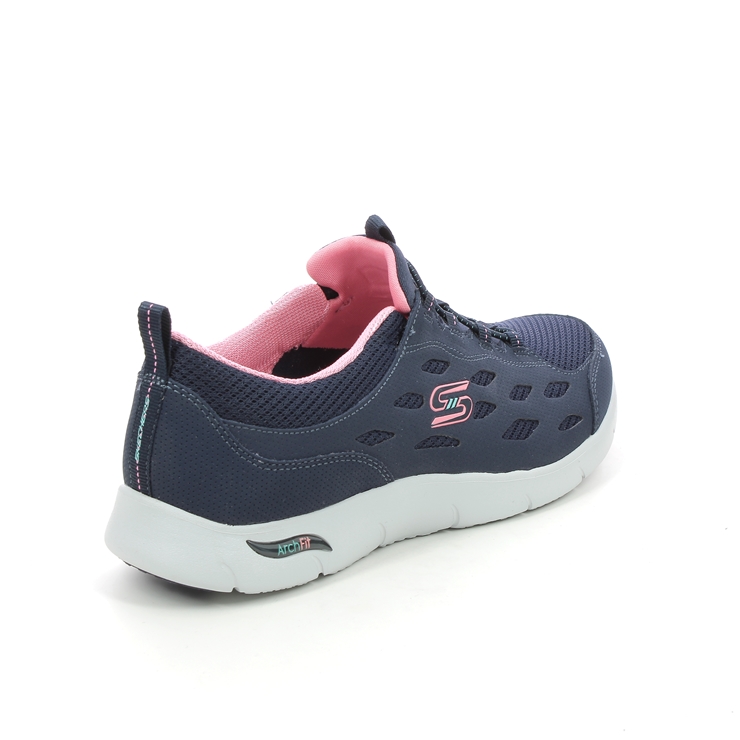 Skechers Arch Fit Refine NVCL Navy Coral Womens trainers 104163