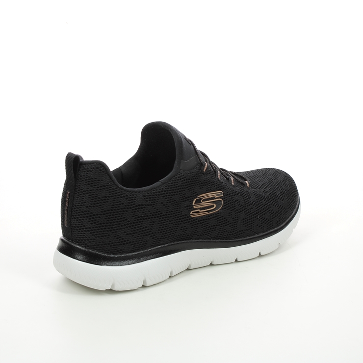 Skechers Summits Spot BKRG Black Rose Gold Womens trainers 149037