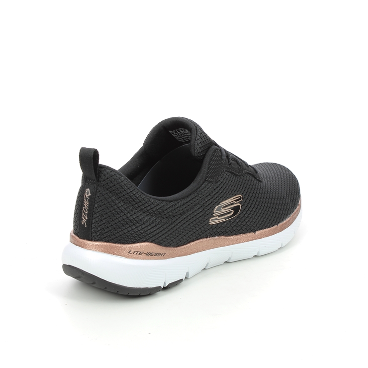 Skechers First Insight BKRG Black Rose Gold Womens trainers 13070