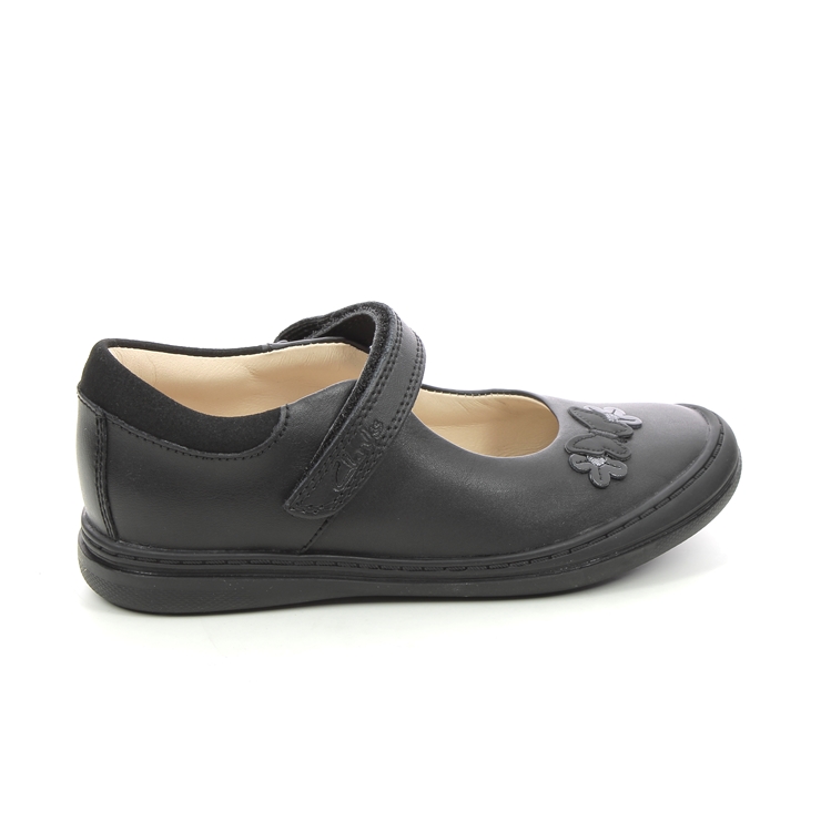 Clarks Scooter Daisy K G Fit Black leather school shoes