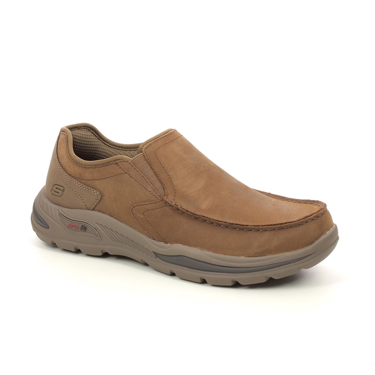 Skechers Motley Arch Fit DSRT Desert Leather Mens Slip-on Shoes 204184