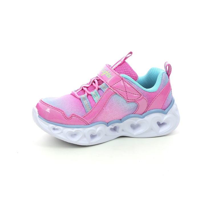 Skechers Heart Lights In 302308N PKMT Pink girls trainers