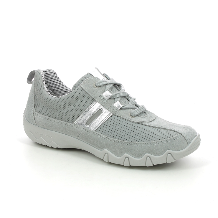 Hotter Leanne 2 Wide LIGHT GREY SUEDE Womens lacing shoes 9912-03