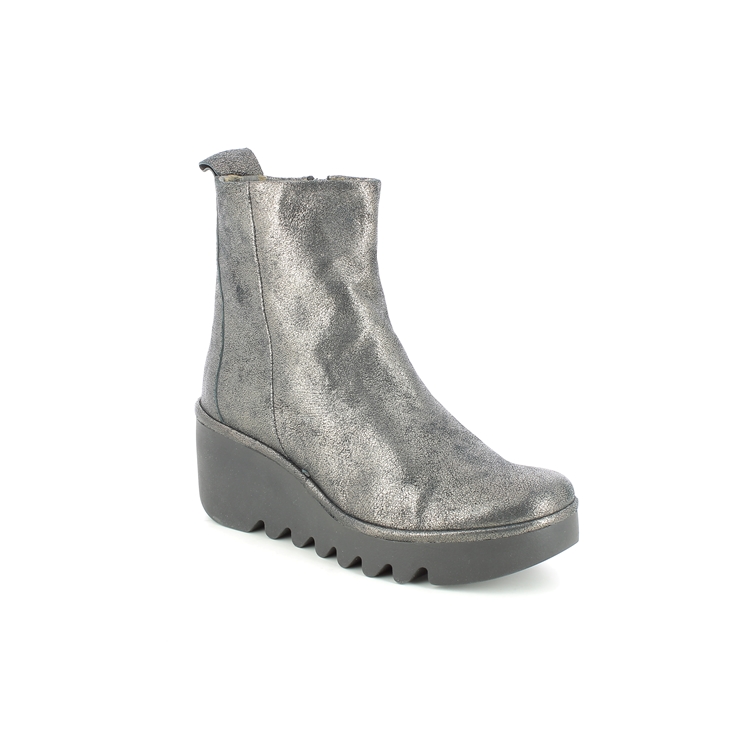 metallic wedge boots