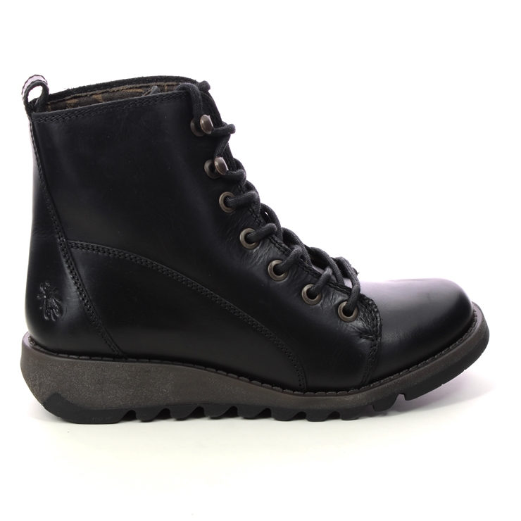 Fly London Sore Sminx Black leather Womens Lace Up Boots P144813-000