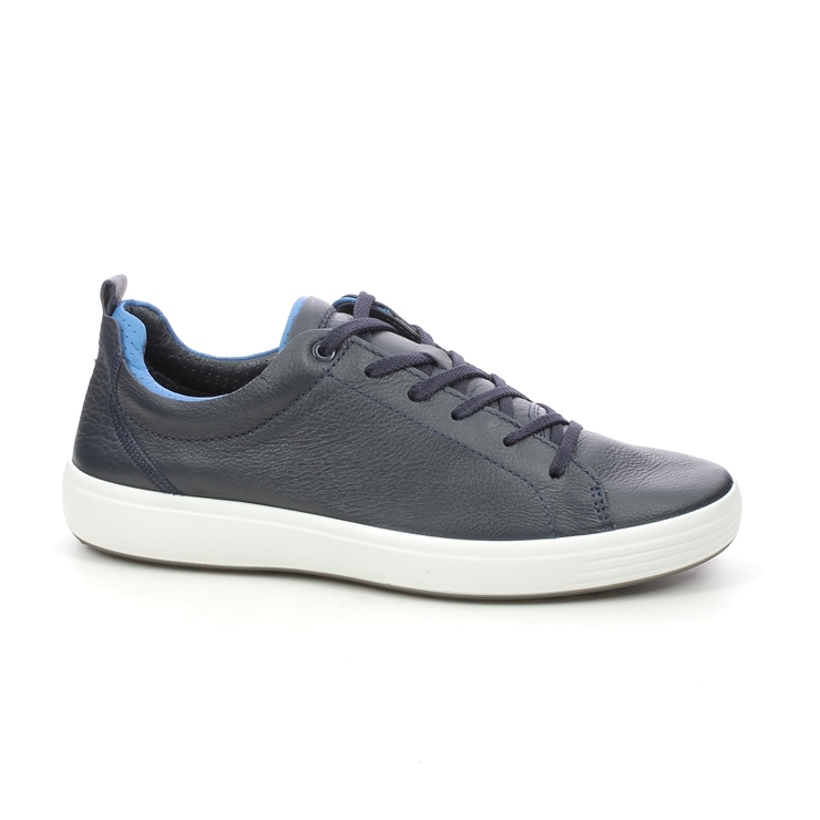 ECCO Soft 7 Mens 470404-58373 Navy Leather trainers