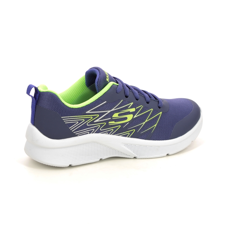 Skechers Microspec Lace NVLM Navy Lime Kids trainers 403769L