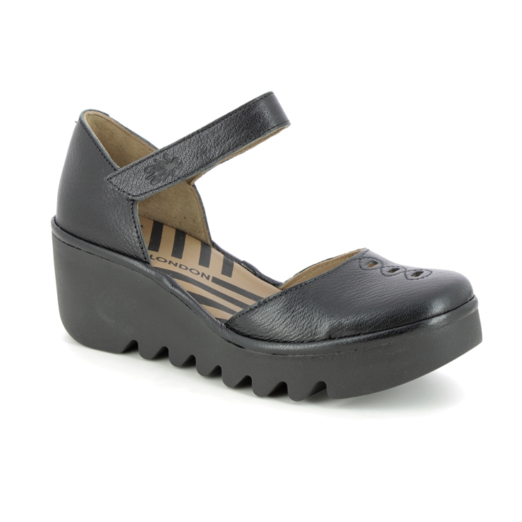 fly london black wedge shoes