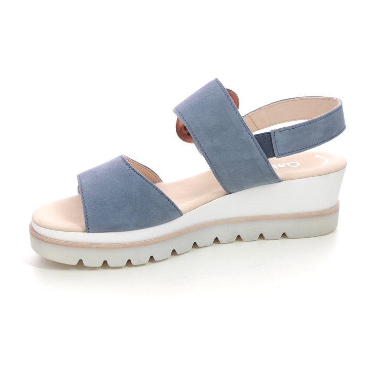 Gabor Yeo Denim leather Womens Wedge Sandals 24.645.18