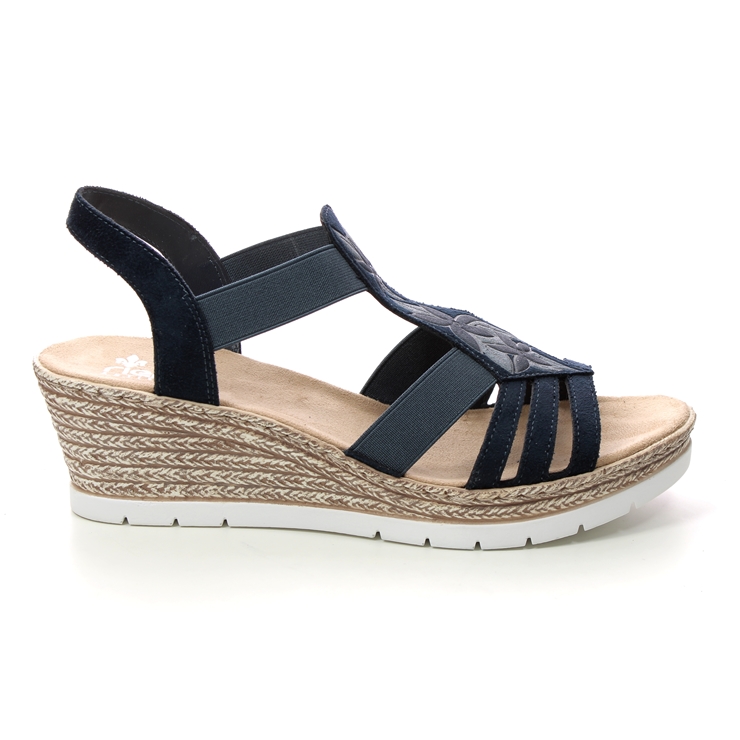 rieker navy wedge sandals