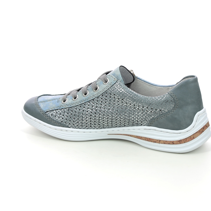 Rieker M35G6-12 Blue Womens lacing shoes