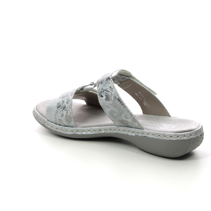 Rieker 659X6-80 Silver Glitz Womens Slide Sandals