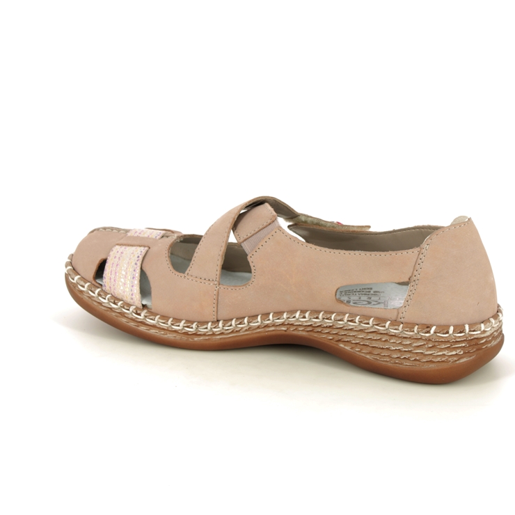 Rieker Beige Nubuck Womens Mary Jane Shoes