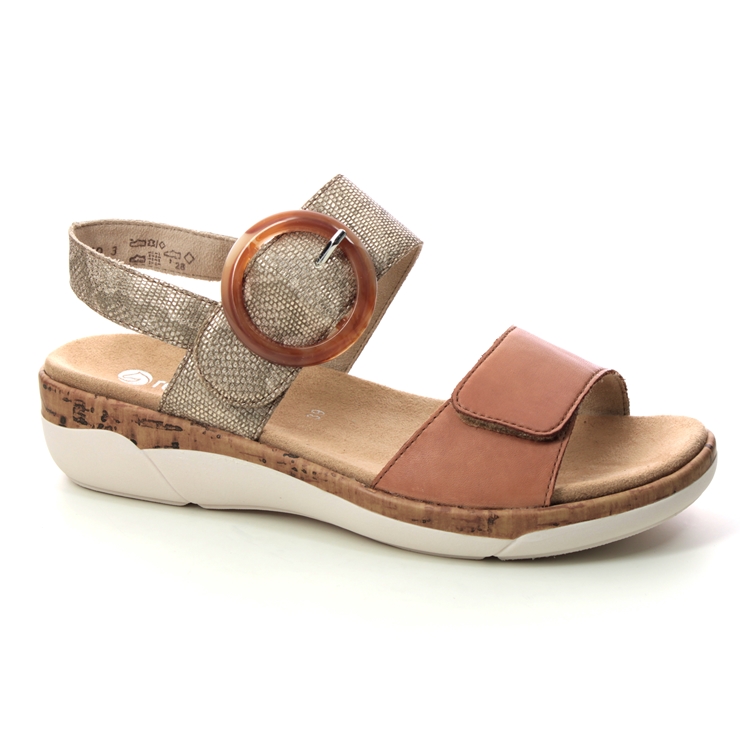 Remonte R6853-90 Paribuck Tan Leather Womens Comfortable Sandals