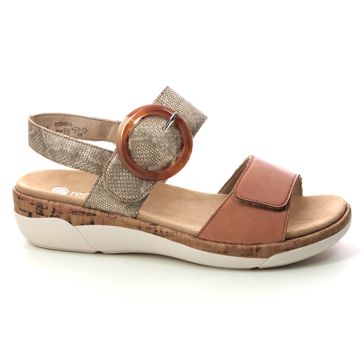 Remonte R6853-90 Paribuck Tan Leather Womens Comfortable Sandals