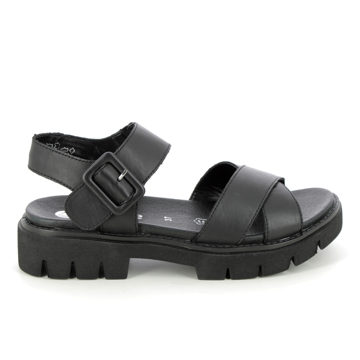 Remonte D7950-00 Odeon Black leather Womens Flat Sandals