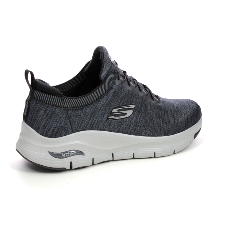 Skechers Arch Fit Mens Bungee BKGY Black grey Mens trainers 232301