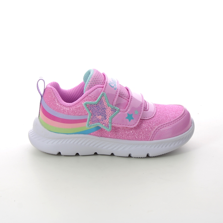 Skechers Comfy Flex Velcro PNK Pink Kids girls trainers 302711N