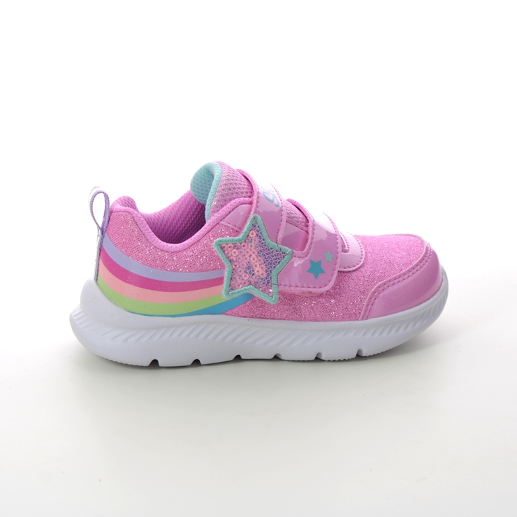 Skechers Comfy Flex Velcro PNK Pink Kids girls trainers 302711N