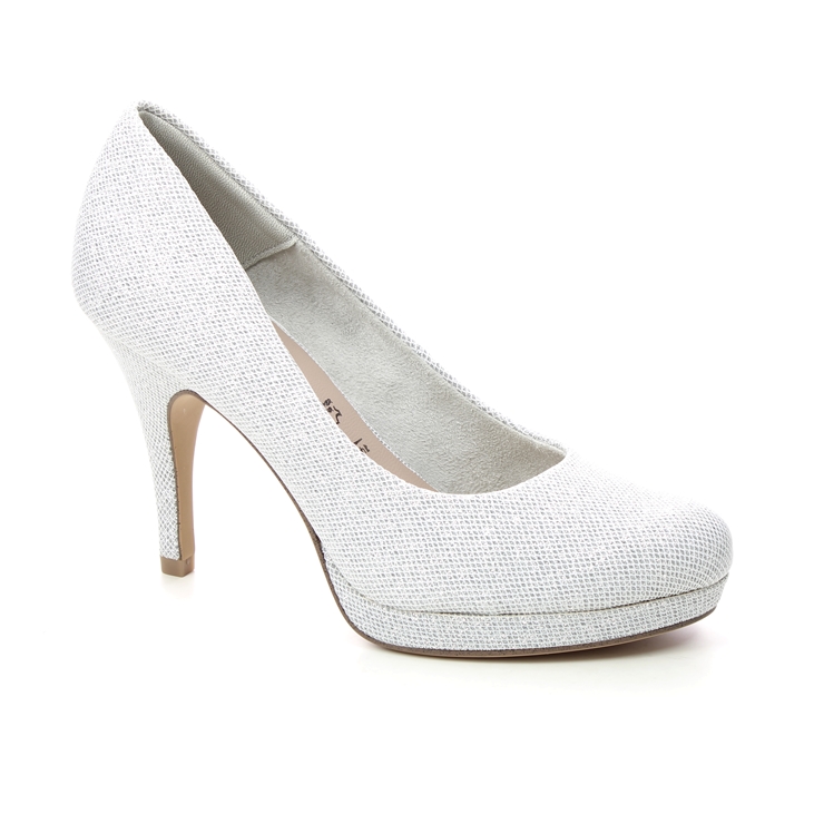 Tamaris 22447-28 Silver Glam Round Toe Court Shoes – Missy Online