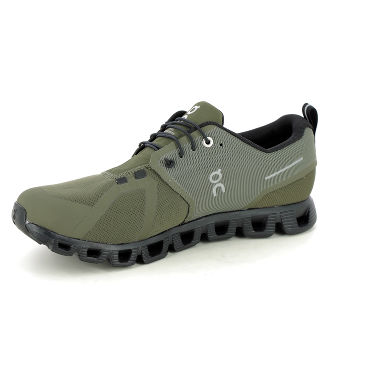 On Running Cloud 5 Tex Mens Olive Green Trainers