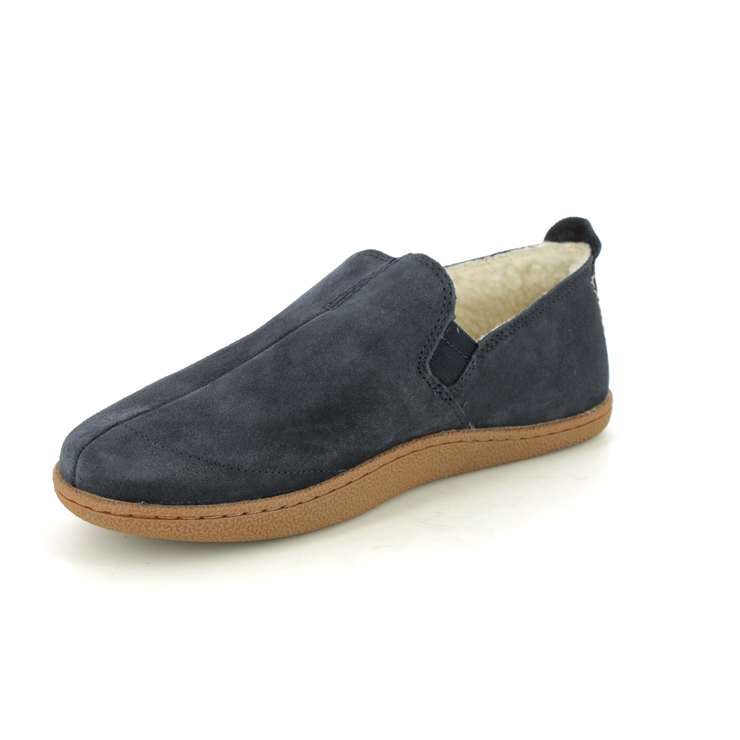 Clarks Home Moccasin Cheer Navy suede Mens slippers 6424-87G