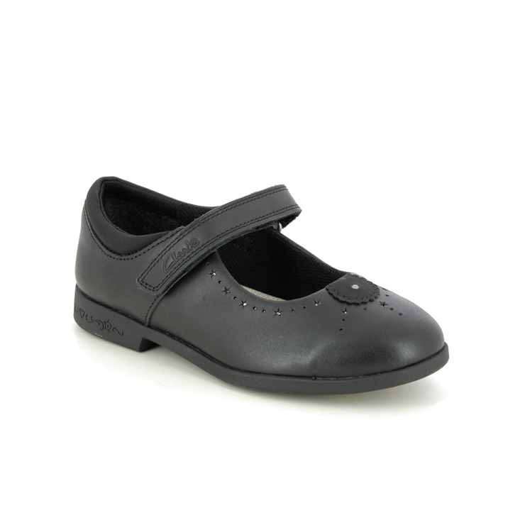 Clarks Magic Step Mj K Black leather Kids girls school shoes 6970-88H