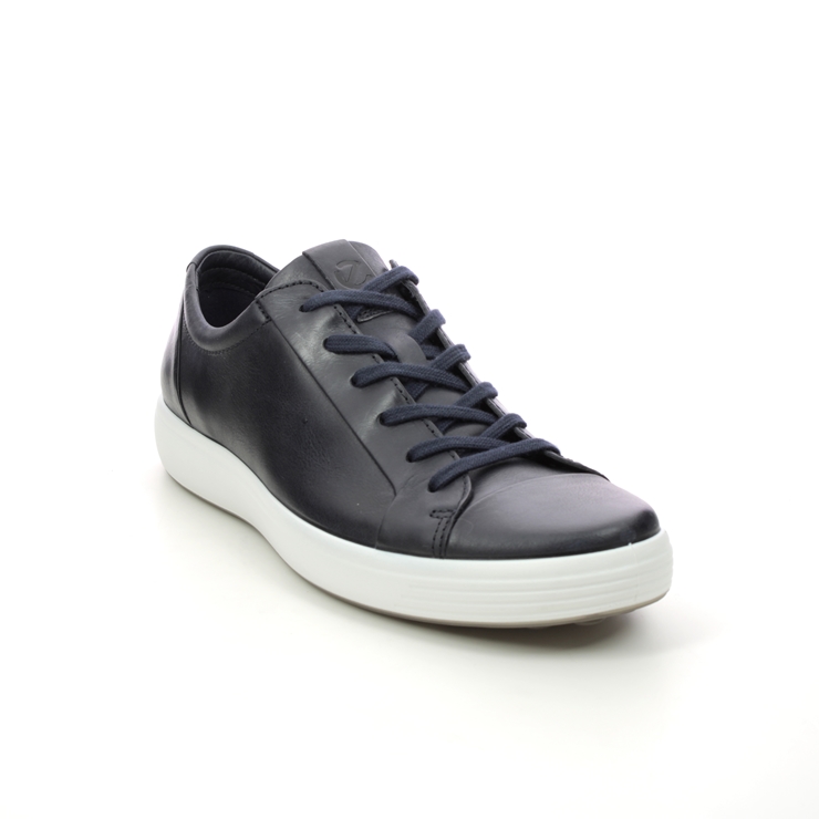 ECCO Soft 7 Mens Navy leather Mens trainers 470364-01303