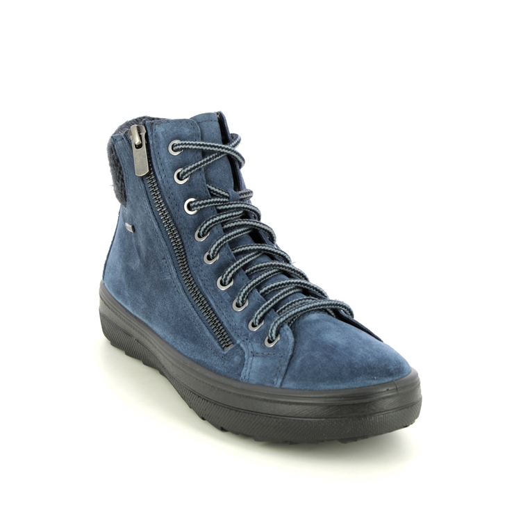 Legero Mira Zip Gtx Blue Suede Womens Hi Tops 2009635-8600