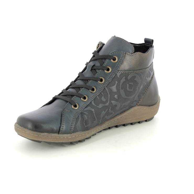 Remonte R1467-14 Zigseipatch Tex Navy leather Womens Hi Tops