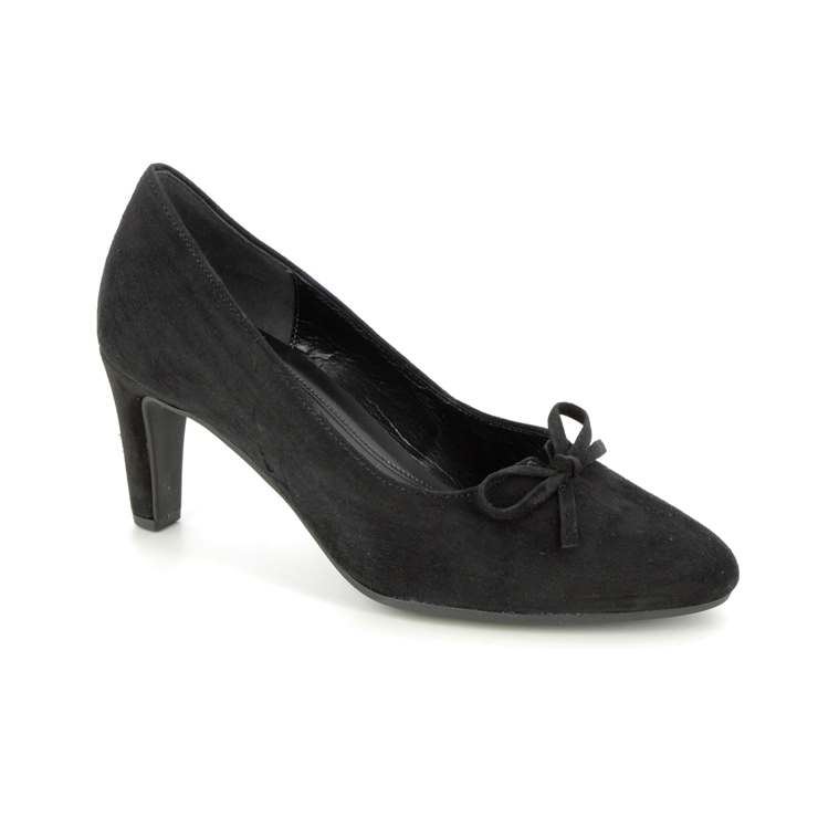 Gabor Elberta Mizzy Black Suede Womens Court Shoes 91.412.17