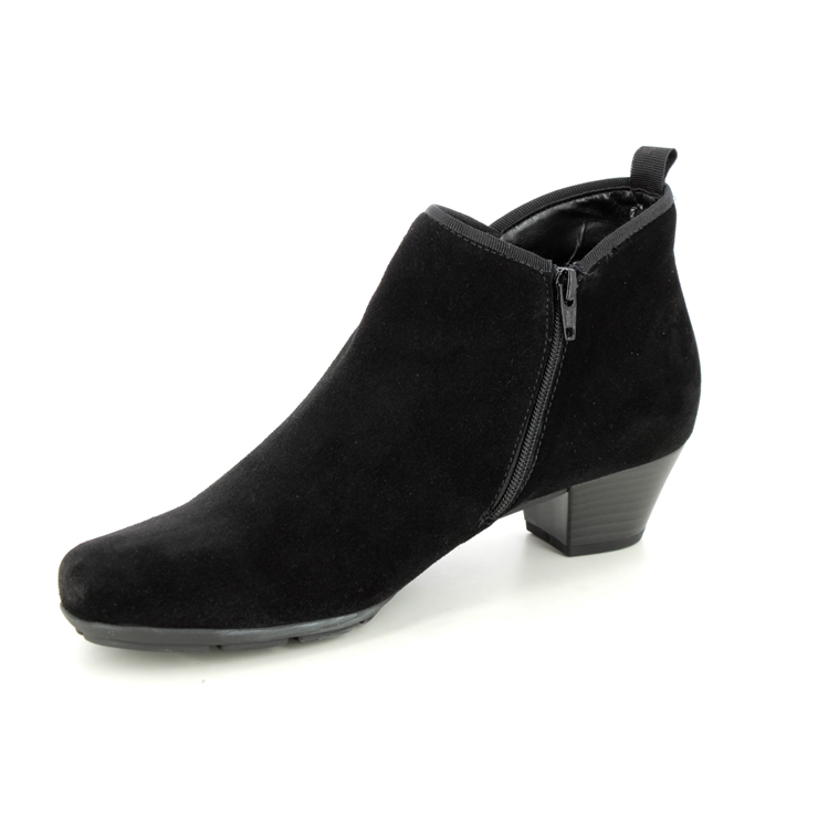 Gabor Trudy Black Suede Womens ankle boots 35.633.17