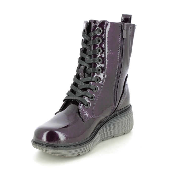 Heavenly Feet Festival Wedge Purple Womens Lace Up Boots 3006-94