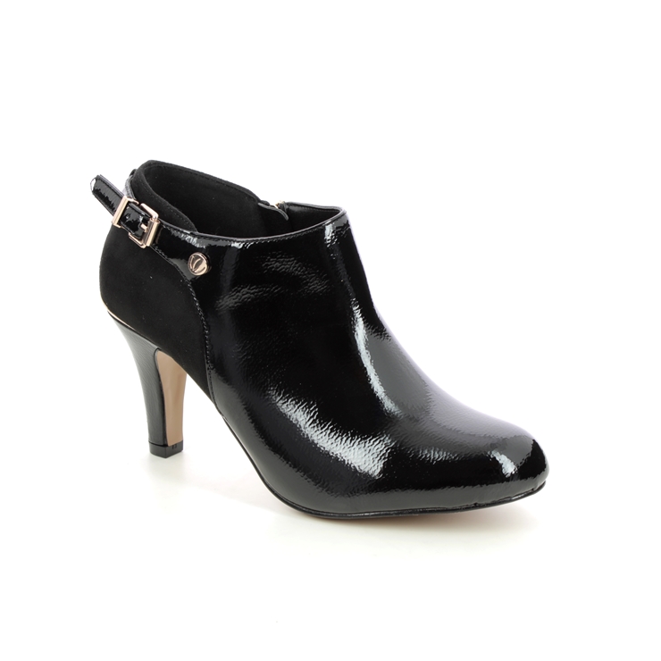 lotus black patent boots