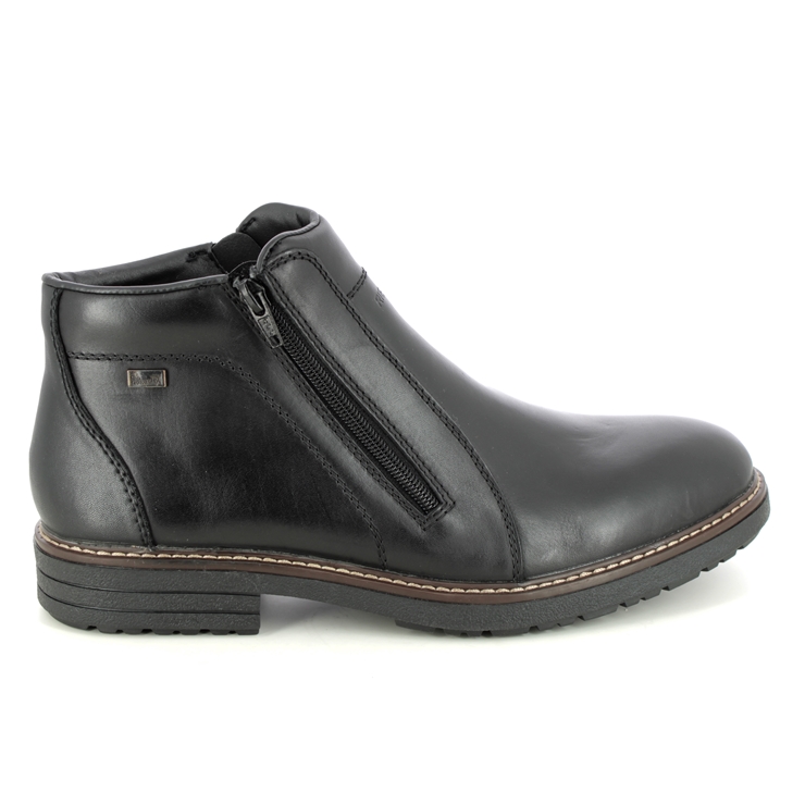 Rieker 33160-00 Black leather Mens Winter Boots
