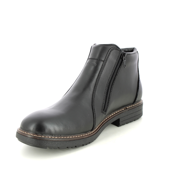 Rieker 33160-00 Black leather Mens Winter Boots