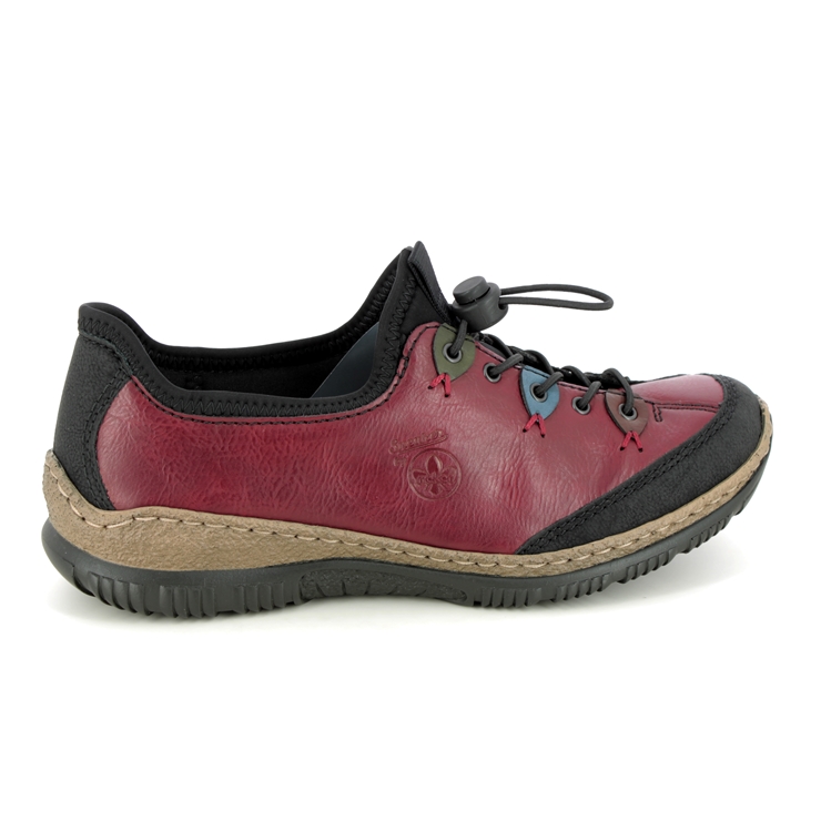 Rieker N3271-36 Wine Black Womens lacing shoes