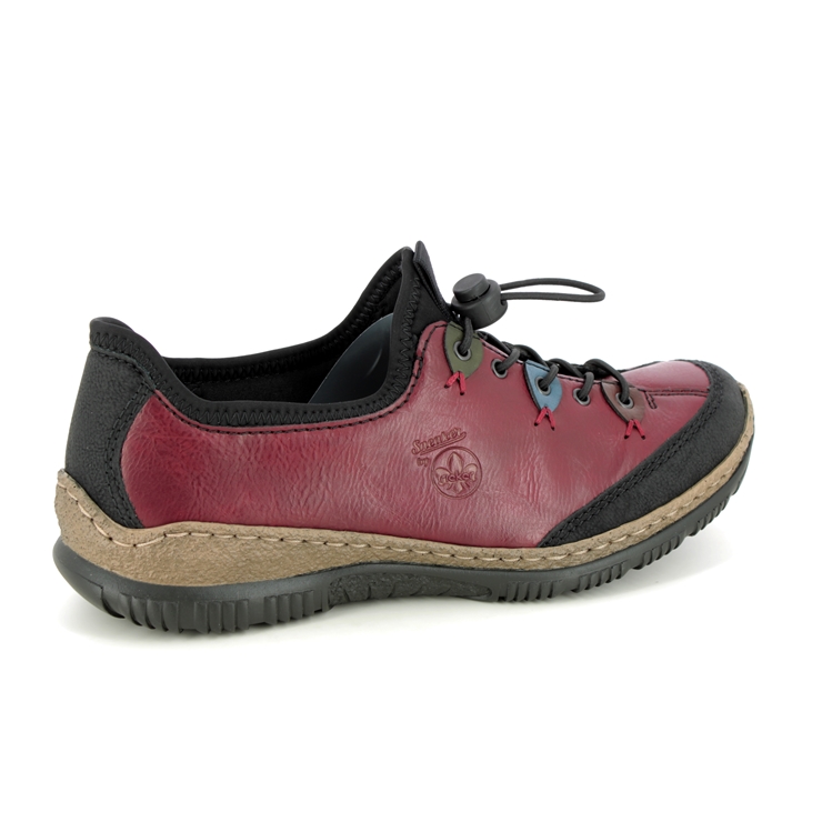 Rieker N3271-36 Wine Black Womens lacing shoes