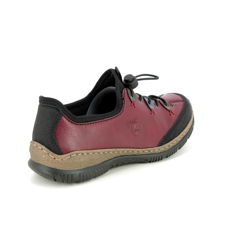 Rieker N3271-36 Wine Black Womens lacing shoes