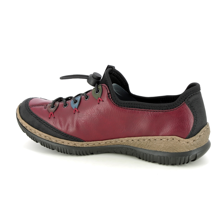 Rieker N3271-36 Wine Black Womens lacing shoes