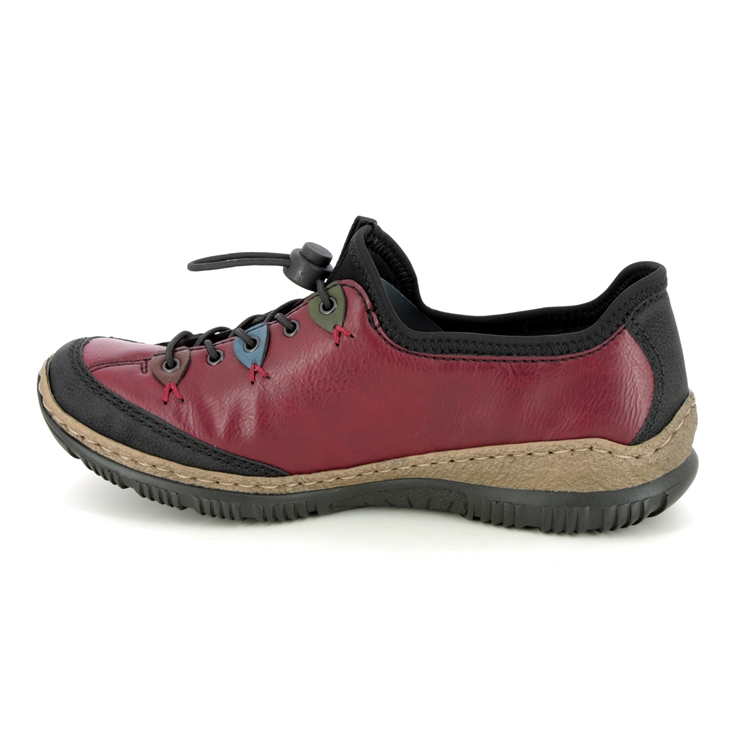 Rieker N3271-36 Wine Black Womens lacing shoes