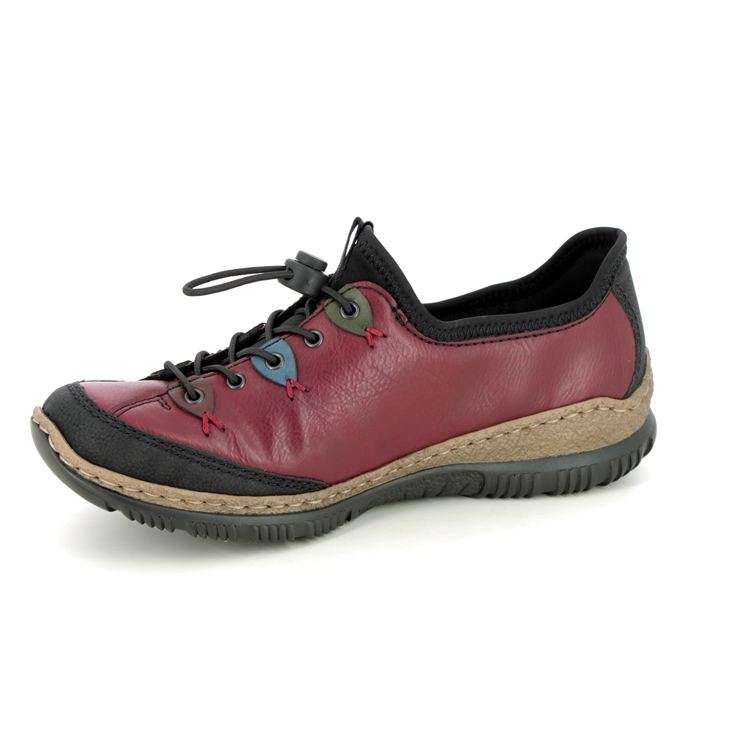 Rieker N3271-36 Wine Black Womens lacing shoes