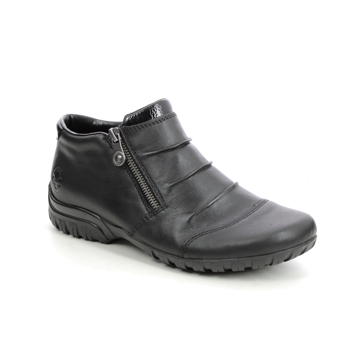 Cater apotheker Verandering Rieker L4671-00 Black leather Ankle Boots