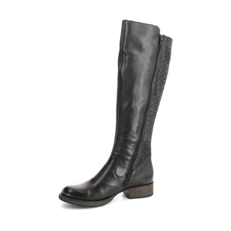 Rieker Z9591-00 Black leather Womens knee-high boots