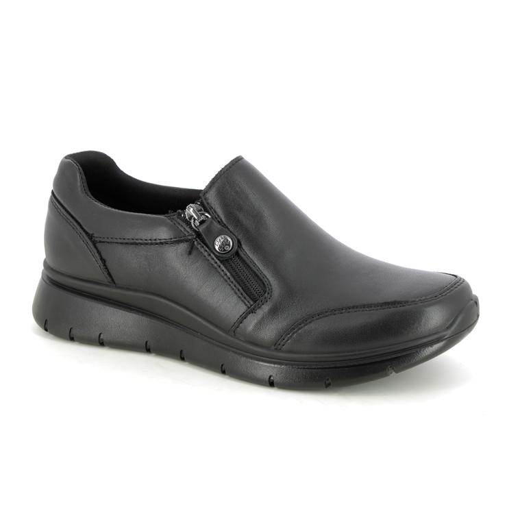 IMAC Katia Zip 6310-1400011 Black leather Comfort Slip On Shoes