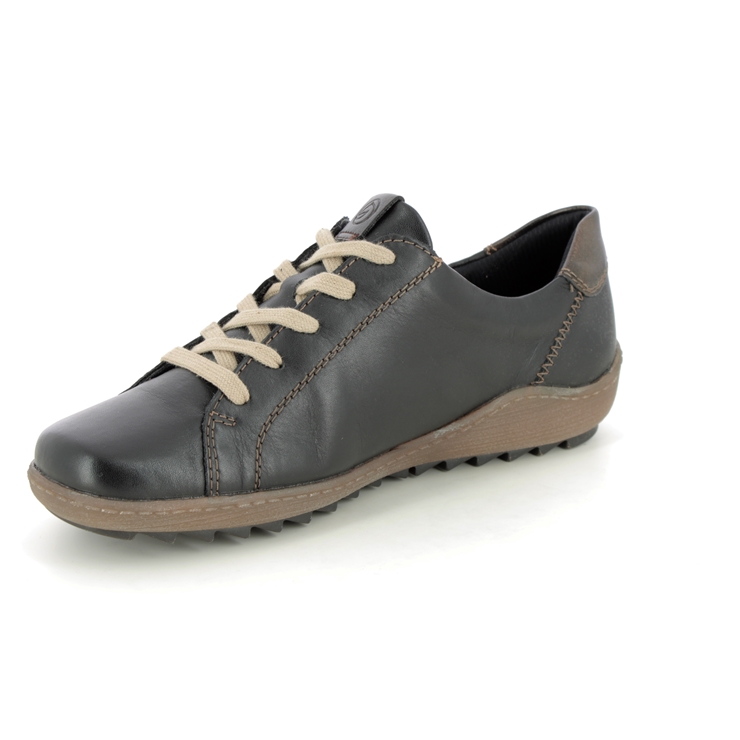 Remonte R1426-02 Zigspo Tex 15 Black leather Womens lacing shoes