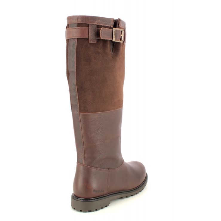 Barbour Acorn Tex Waterproof Brown leather Womens knee-high boots ...